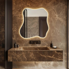 Настенное дизайнерское зеркало с задней интерьерной подсветкой 50 см E083 